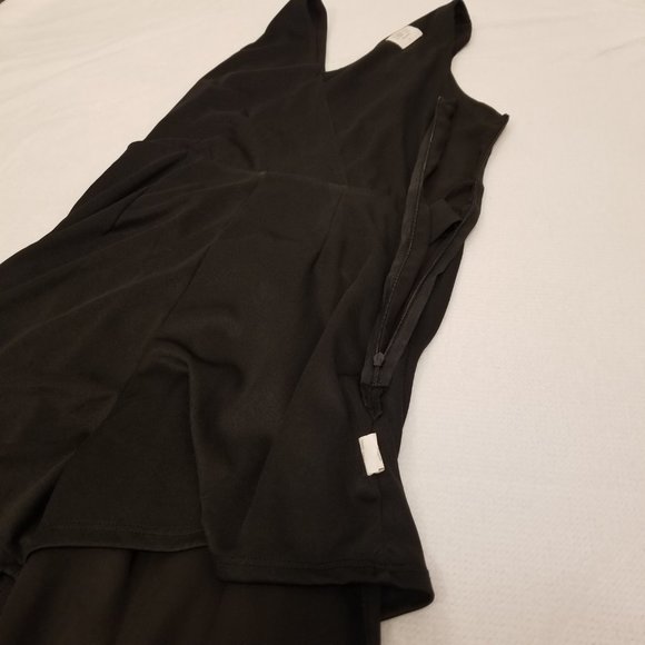 Tie Waist Flowy Long Wide Leg Elegant Black Romper Jumpsuit Sienna Sky - Picture 6 of 11